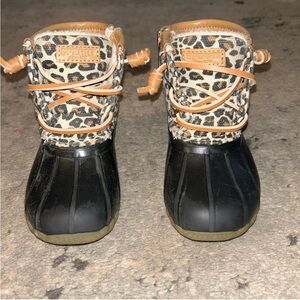 Leopard Sperry Duck Boots Size 7 Toddler
